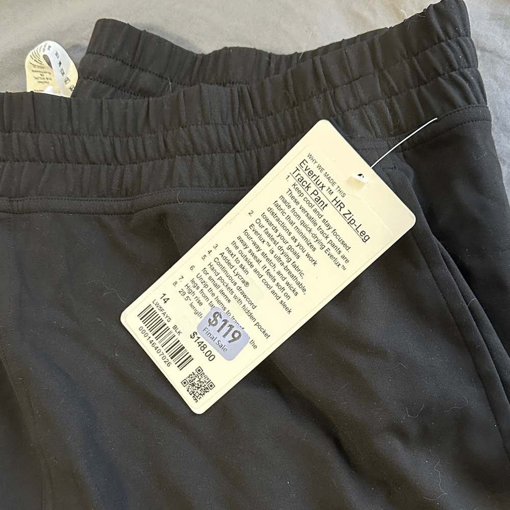 lululemon athletica everlux HR zip leg track pant